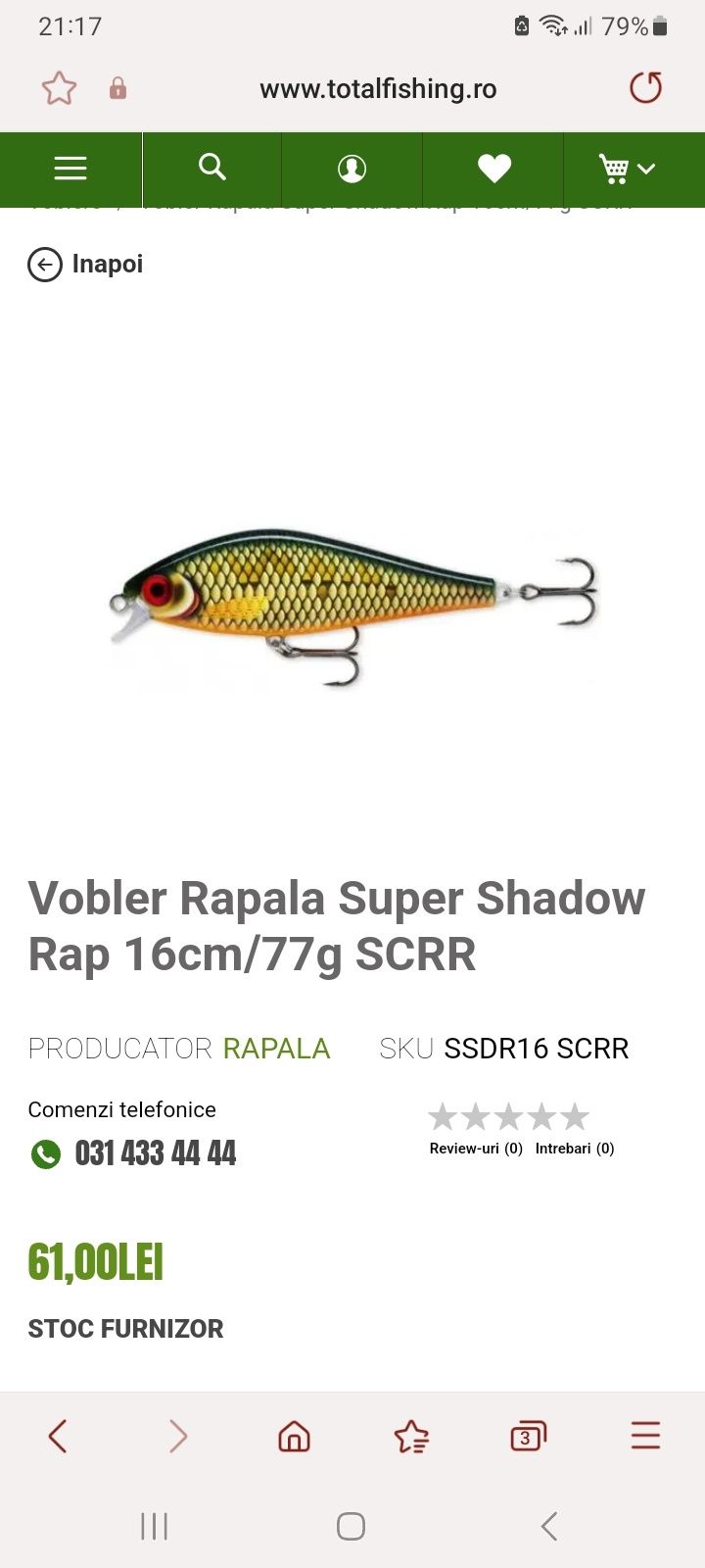 Vobler Rapala super shadwo rap 16