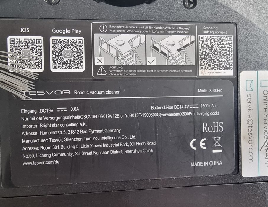 Прахосмукачка робот Tesvor X500 pro