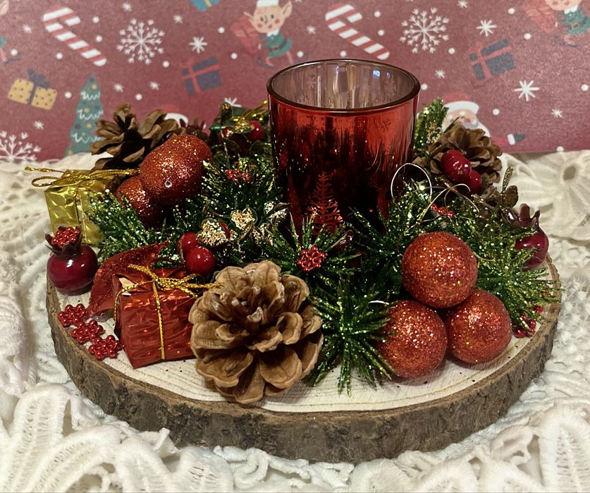 Ръчно изработен коледен свещник