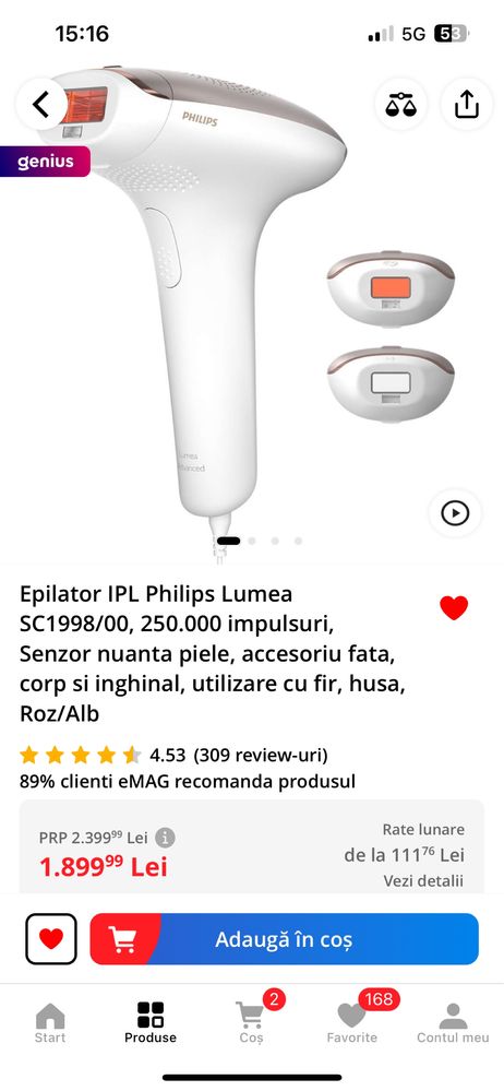 IPL Philips Lumea Advanced SC 1998/00