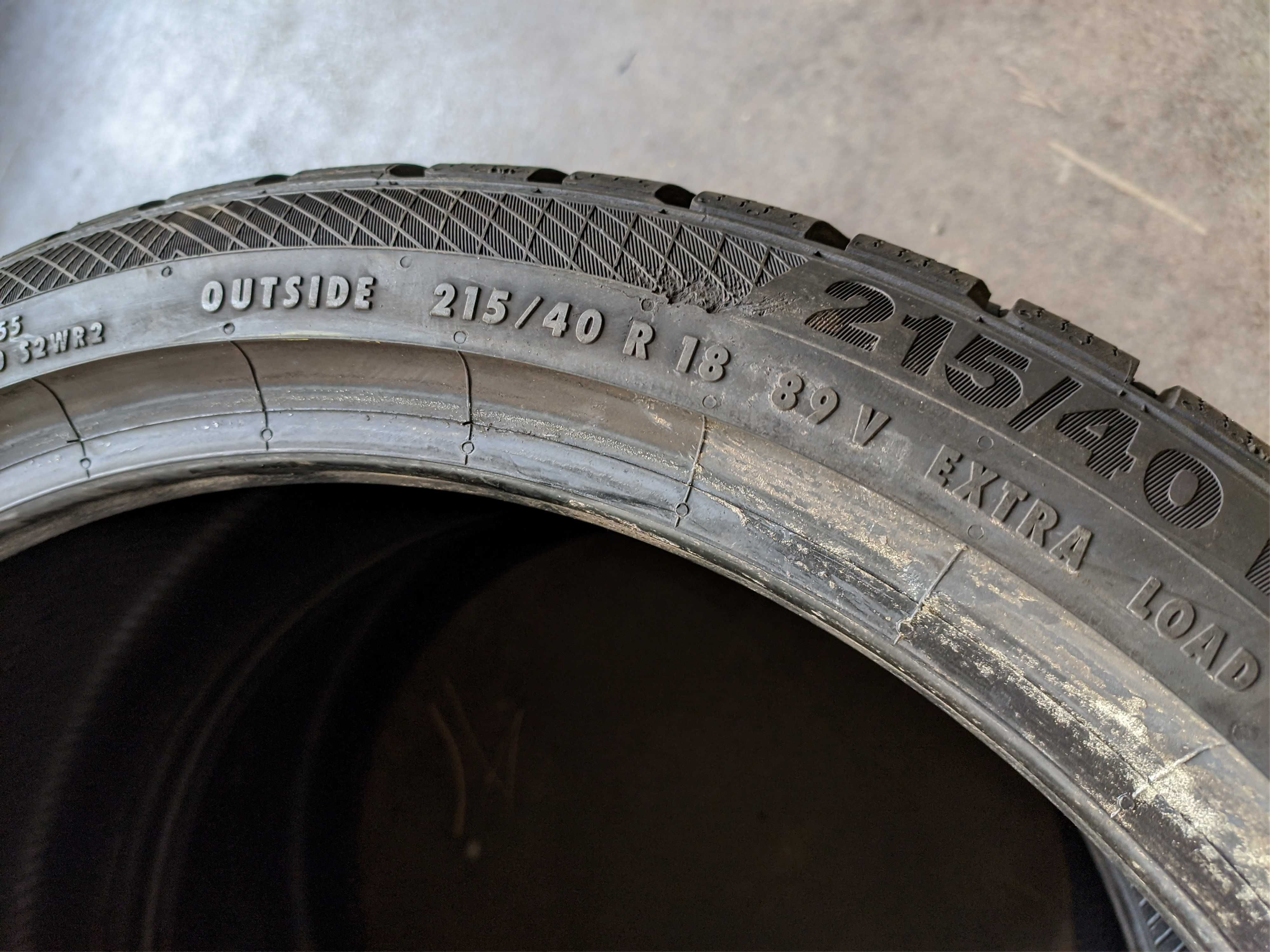2бр Зимни гуми 215 40 18 - Continental
