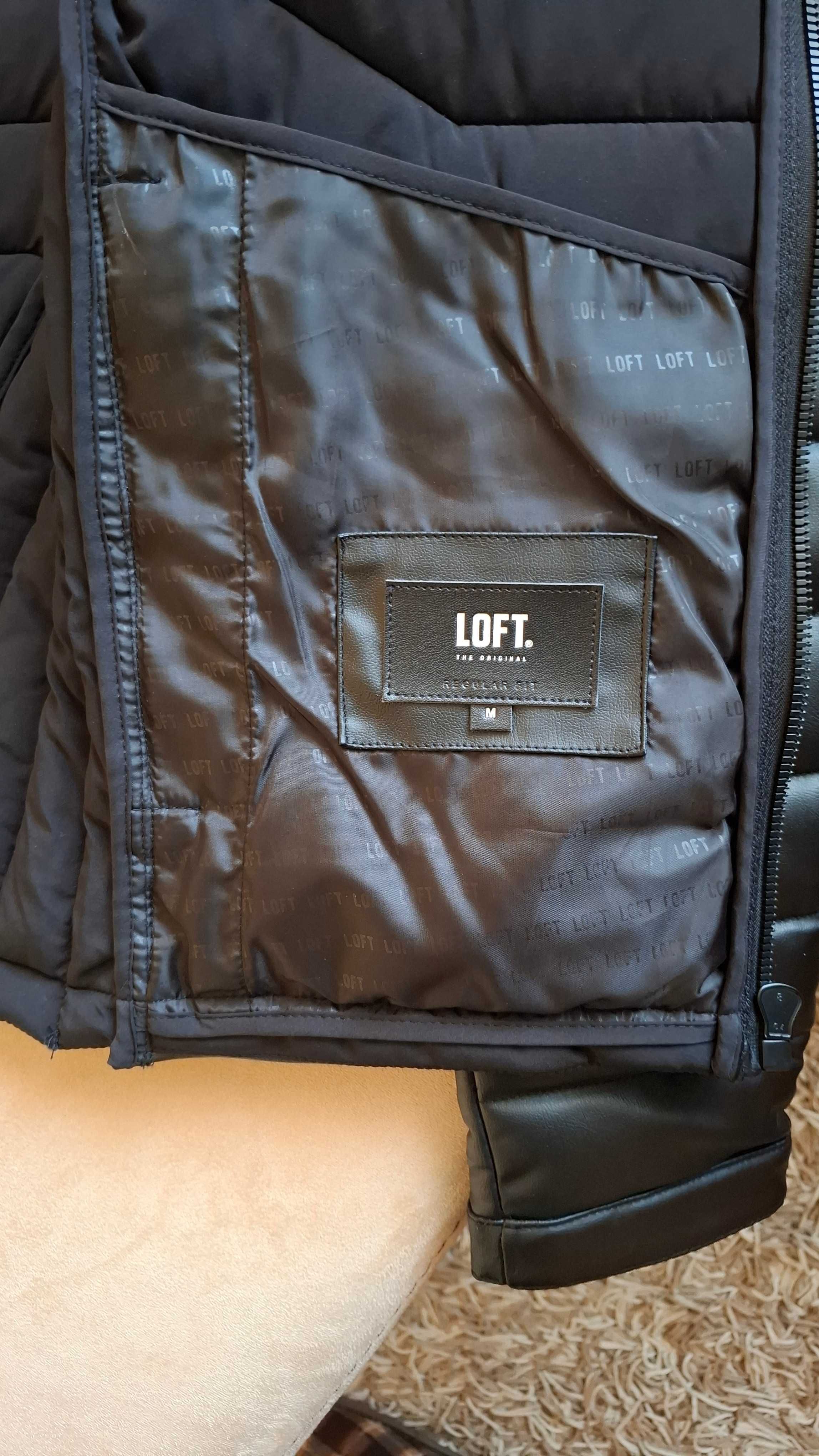 НОВО мъжко капитонирано яке от изкуствена кожа LOFT