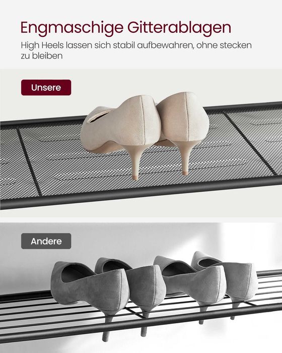 Pantofar hol metalic cu 5 rafturi, Vasagle LBS016B01