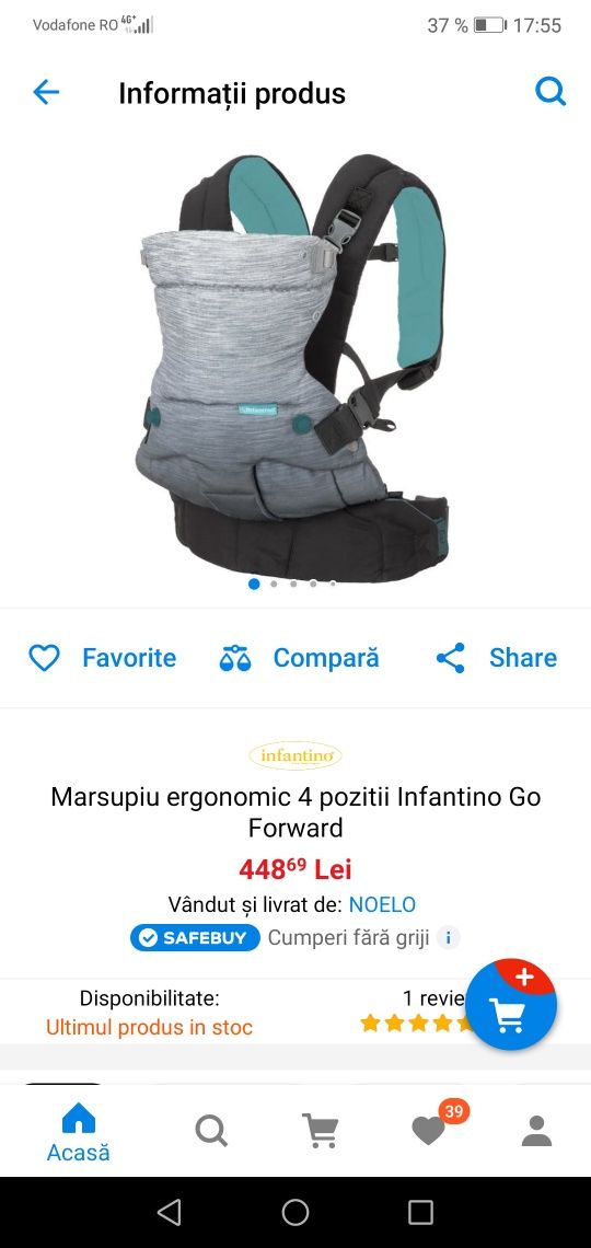 Marsupiu ergonomic 4 poziții