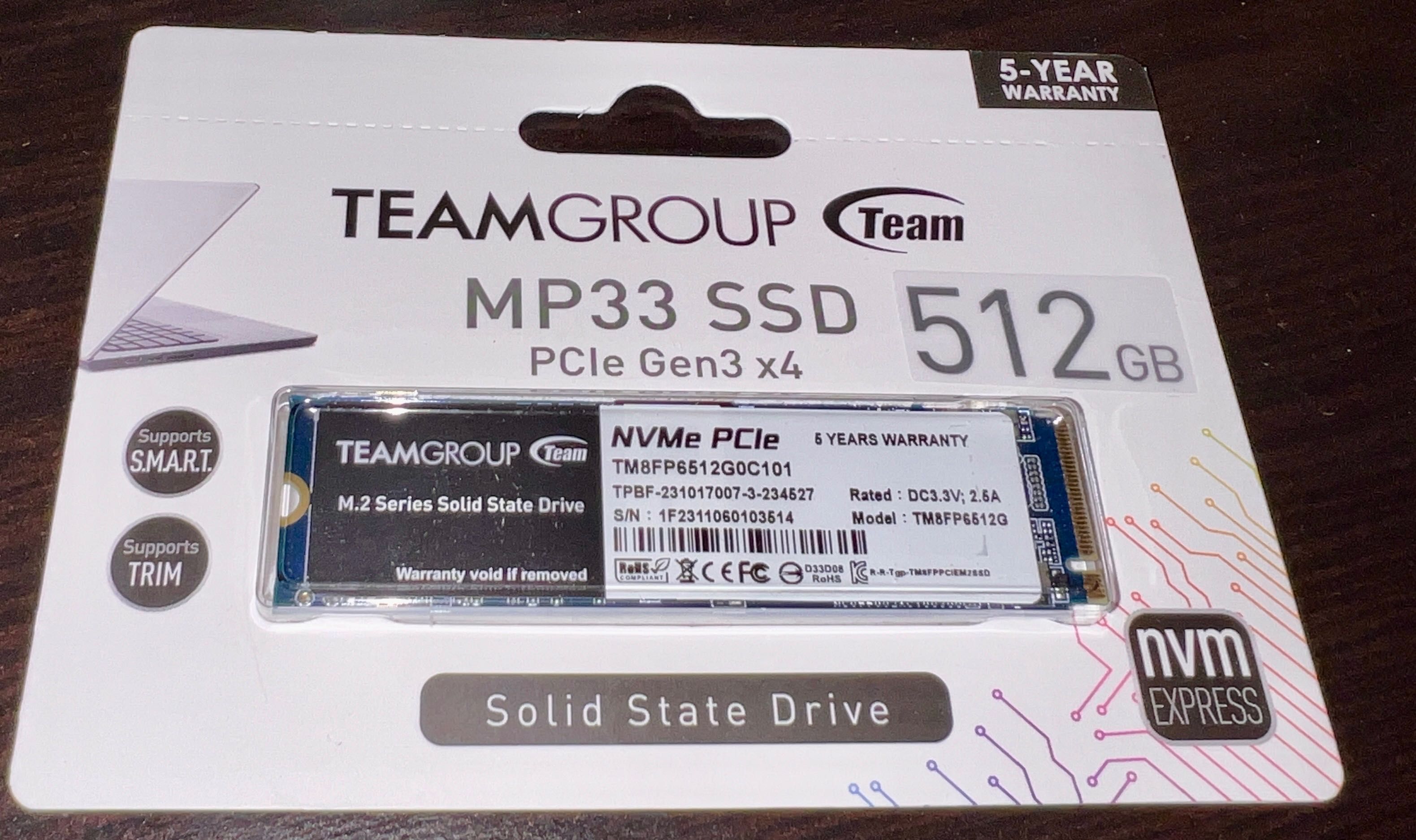 SSD TeamGroup 512GB M.2 NVMe PCIe sigilat in cutie