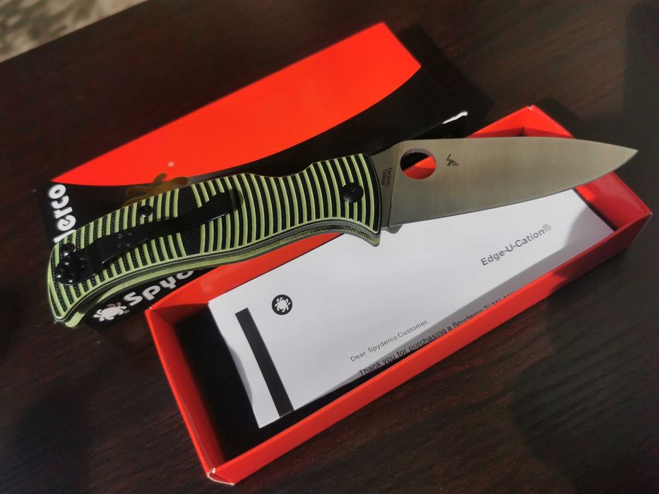 Cuțit pliabil Spyderco Caribbean, Lamă Antirugină, G10 negru și galben