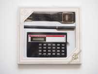 Set vintage: ceas,stilou,calculator electronic în cutie, nefolosit