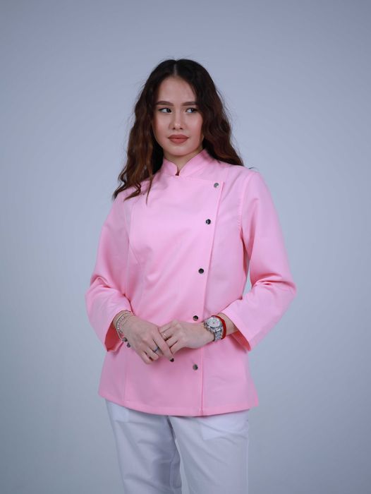 Китель-спецодежда "MILAN LUX"  розовый повар/медик/официант/лаборант