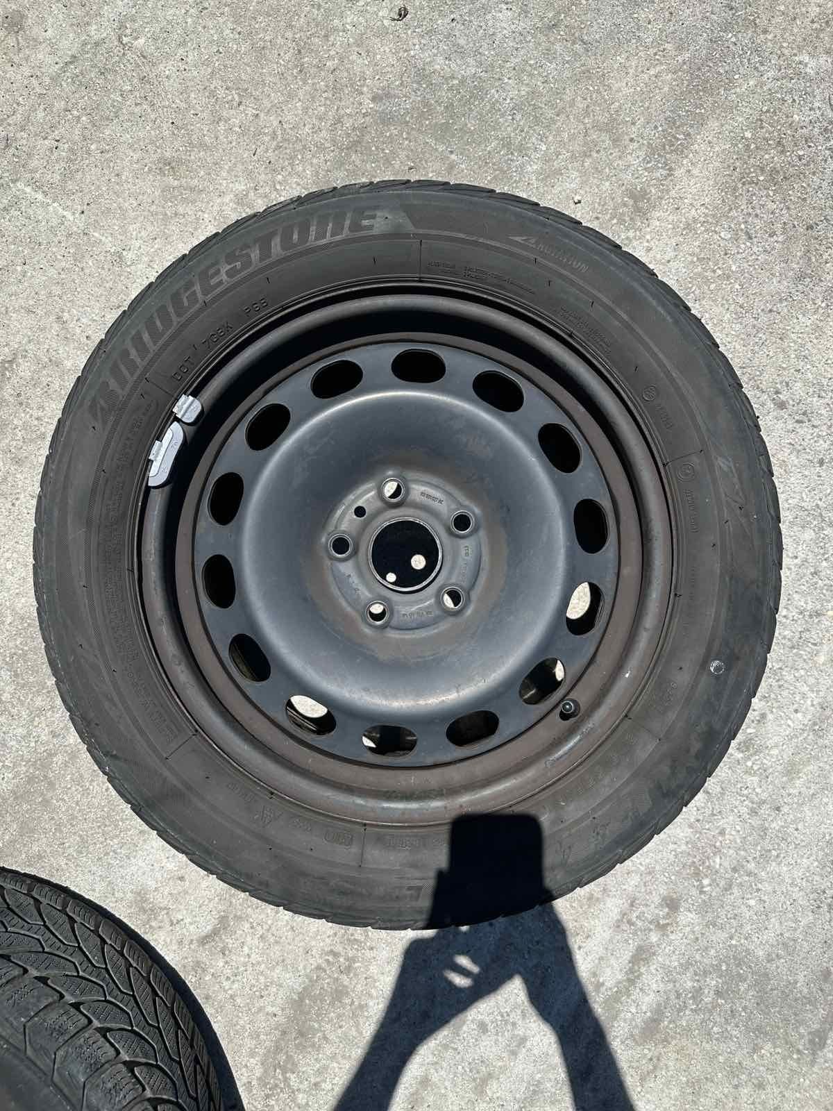 5x112/16.      4 броя железни джанти с гуми16'    5х112VW,AUDI,SEAT...