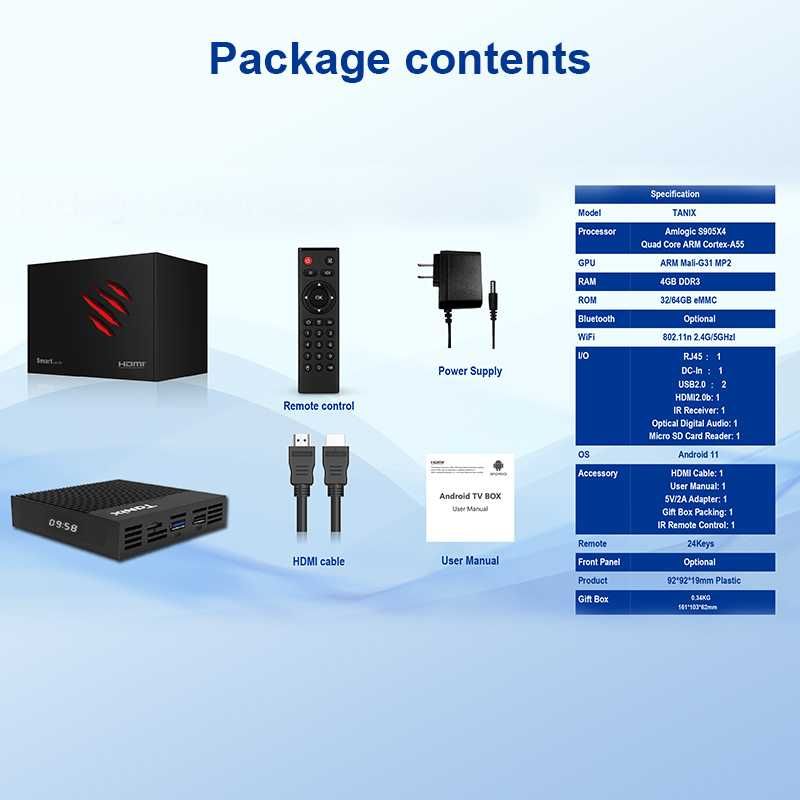 НОВ TV BOX Tanix X4 Android 11 S905X4 AV1