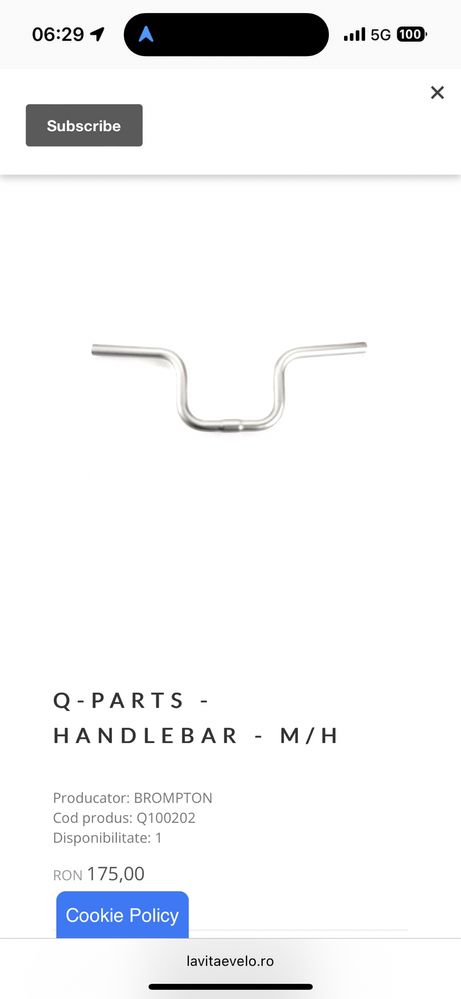 Brompton Q-PARTS - handlebar