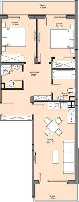 Продава се Тристаен апартамент в София, Красна поляна 2 - 102 кв.м за 1708 €/кв.м - Снимка #1