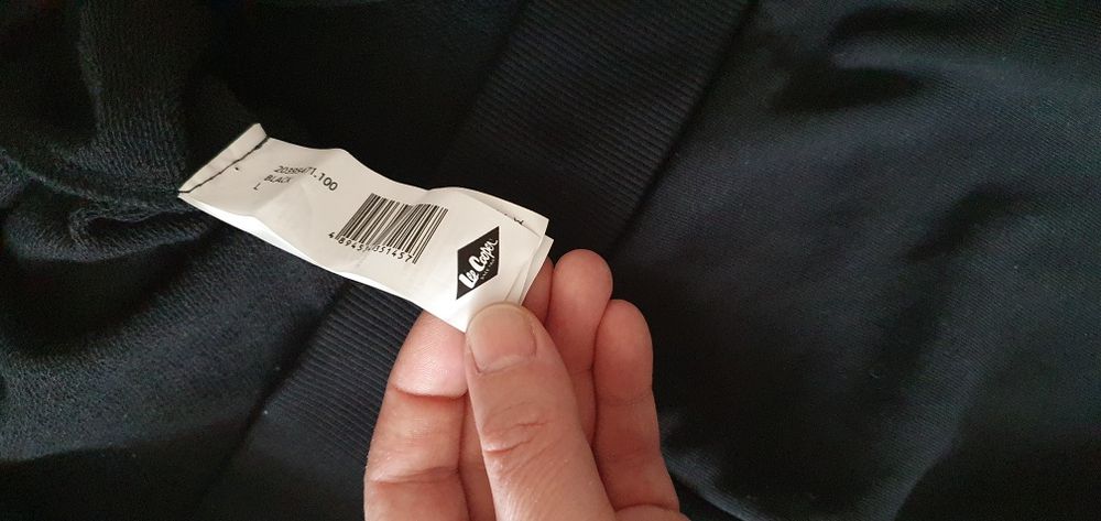 Rochie cu gluga si imprimeu logo, Negru, Marime L