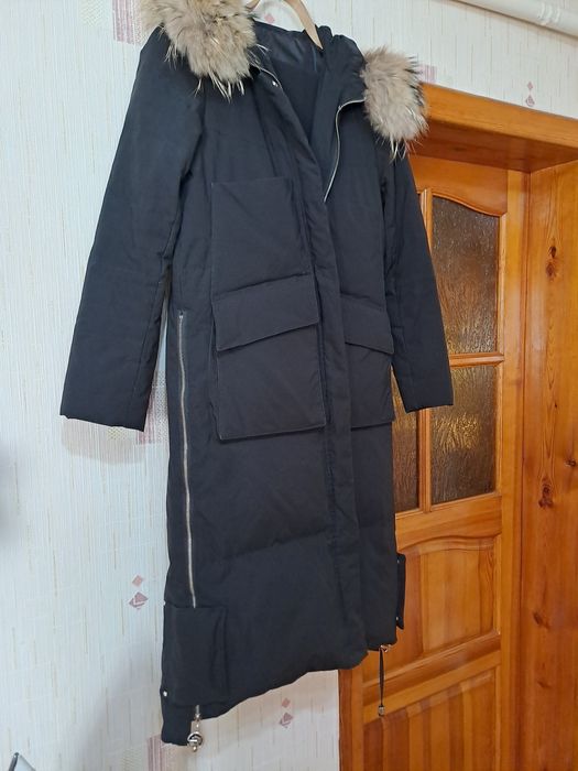 Пуховик чёрный женский