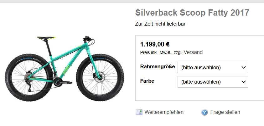 bicicleta Fat Bike scoop silverback 2017 + Manitou Mastodon pro Ext