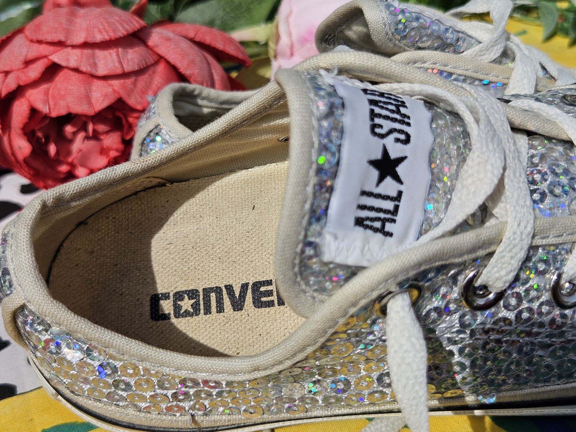Converse оригинални кецове с пайети