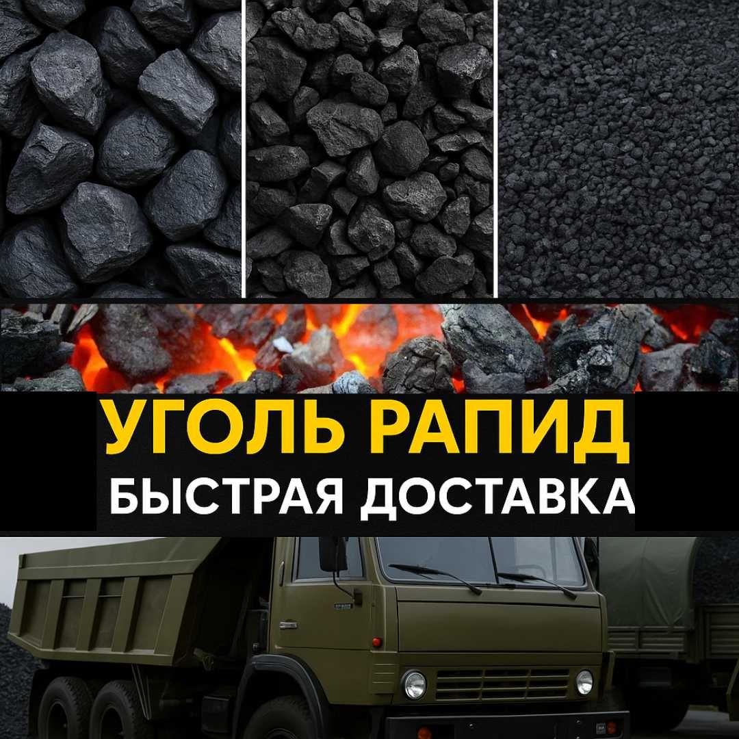 Уголь РАПИД и Кузнецкий в Караганде — 24 000 ₸/т | Быстрая доставка!