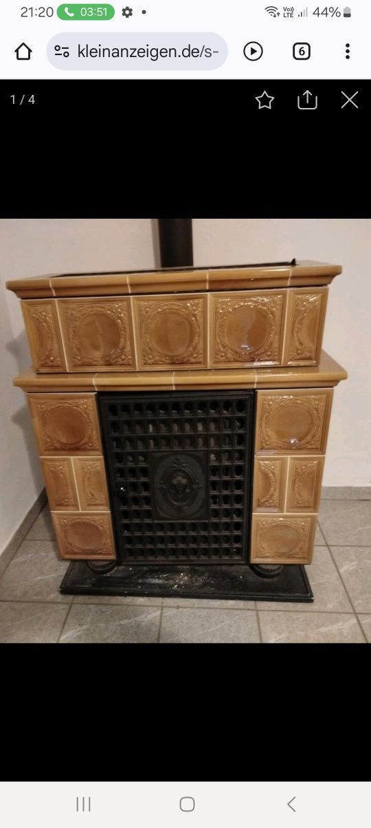 Sobă de fontă și teracotă