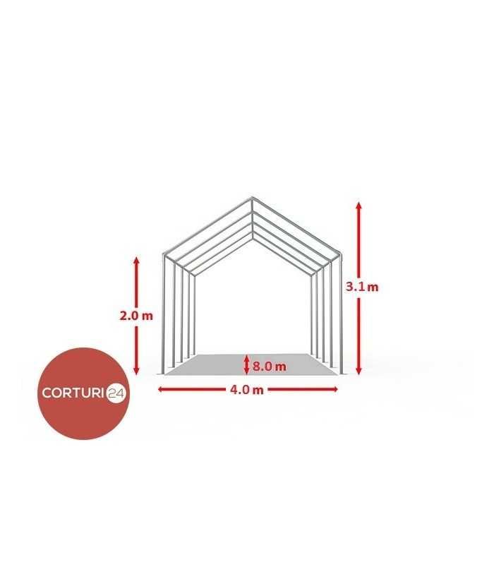 Cort Evenimente Economy, Pvc Verde-Alb, 4x8 m - Corturi24