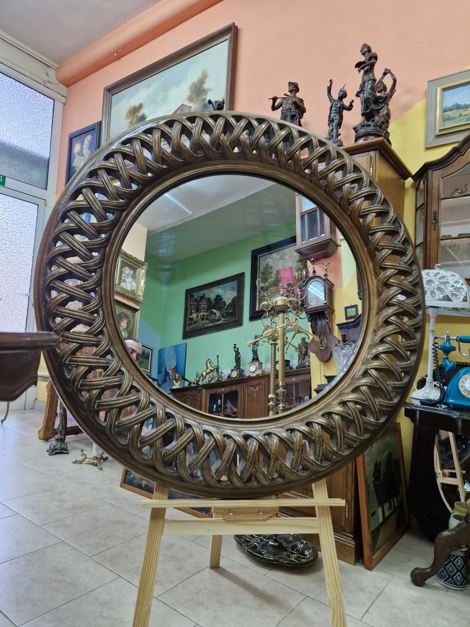 Огромно уникално антикварно английско огледало