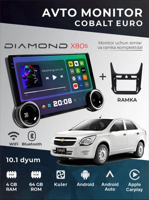 Монитор для Кобальт. 4х64 гб. Monitor diamond x80s. 4x64 gb. Ramka bil