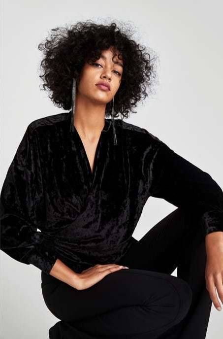 Черная блуза zara