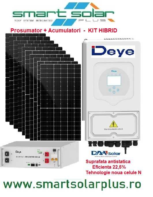KIT FOTOVOLTAIC Deye 6kw/10 PV + Bat. LIFEPO4 5,2kw+ Presetare montaj