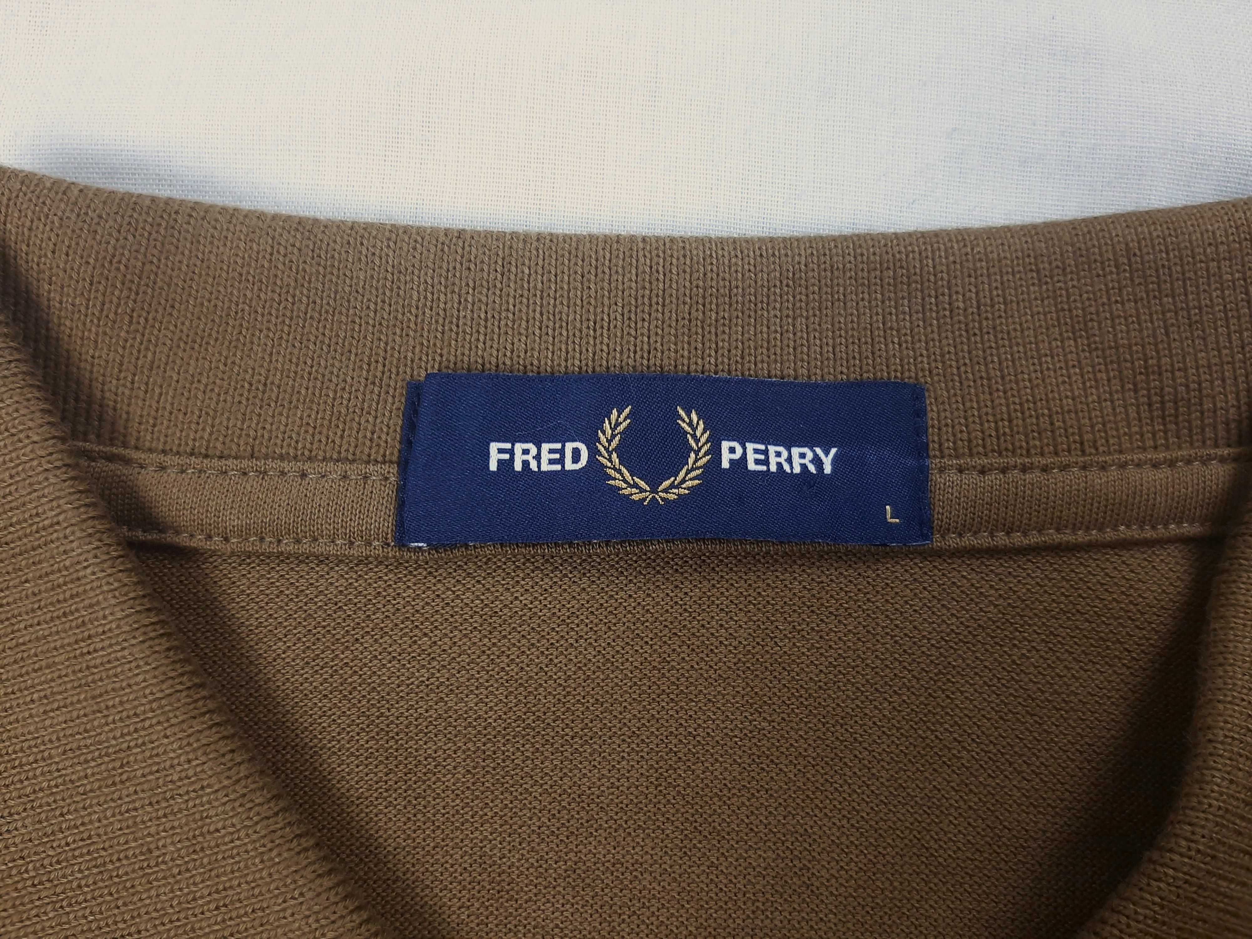 Fred Perry - Оригинална мъжка тениска с яка размер L
