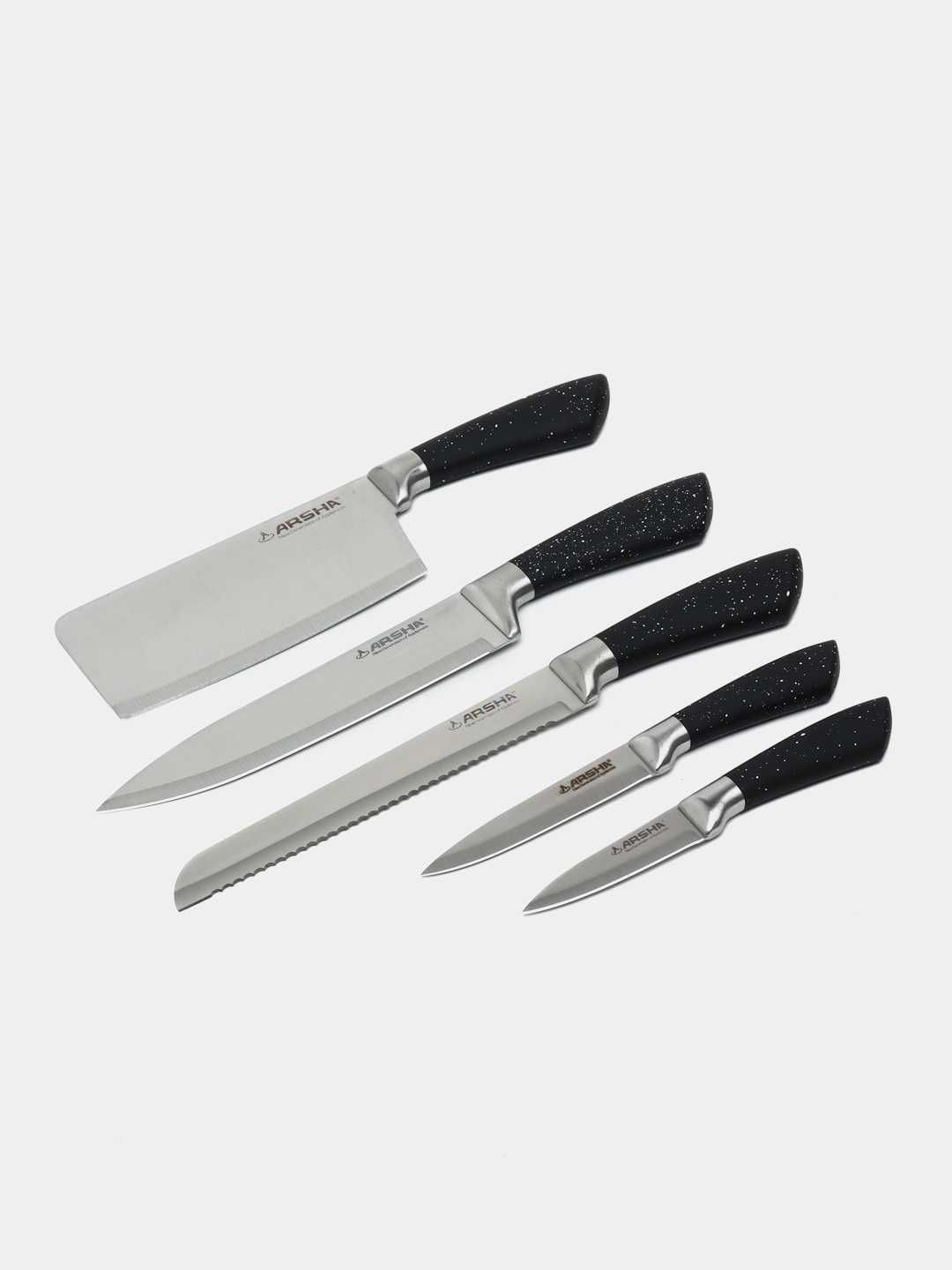Набор ножей из нержавеющей стали с силиконовой ручкой, 8 предметов