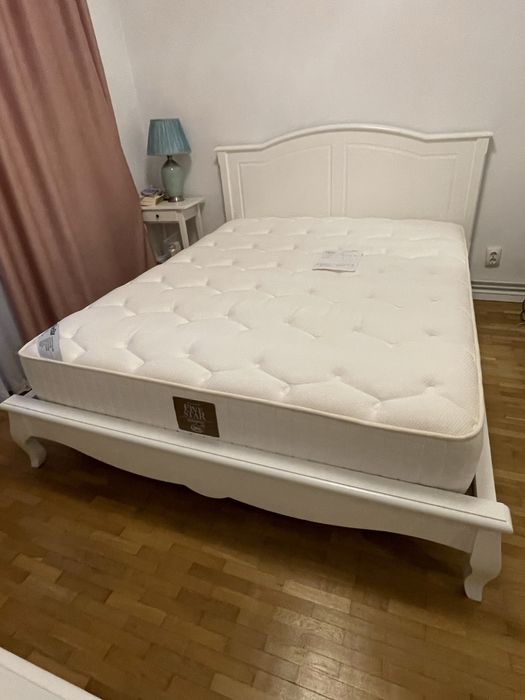 Pat  Fabian Lemn Masiv + Saltea Serta 5 Stars Mobexpert ca noi!160/200