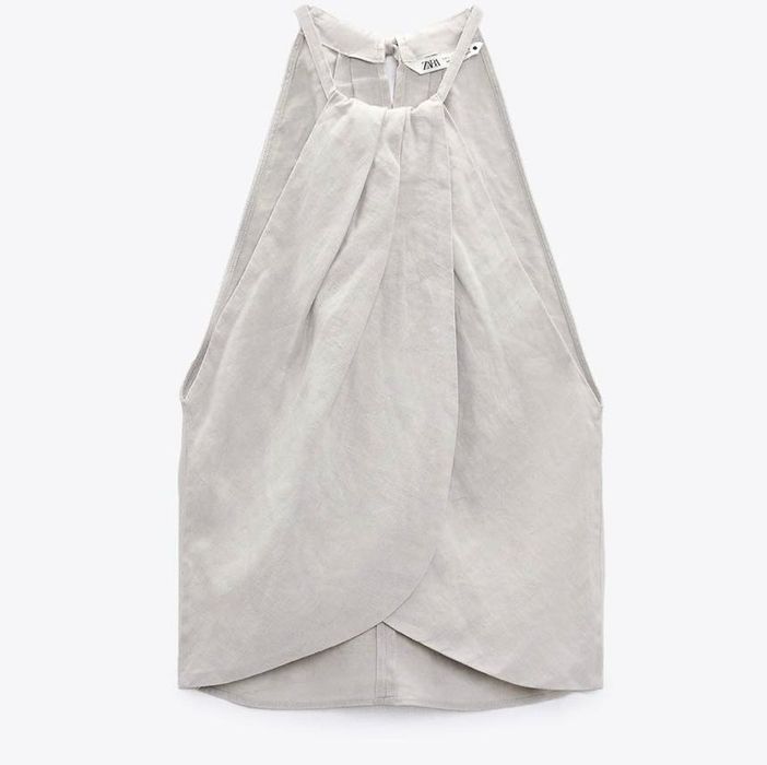 Ленен асиметричен потник ZARA