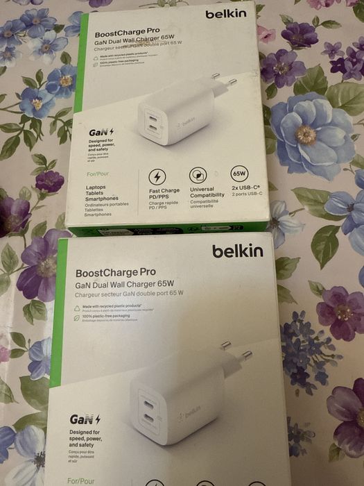 Incarcator Belkin Boost Gan 65w 2xusb c sigilat