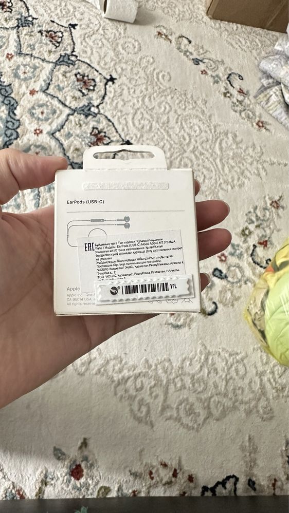 Наушникт шнур оригинал apple