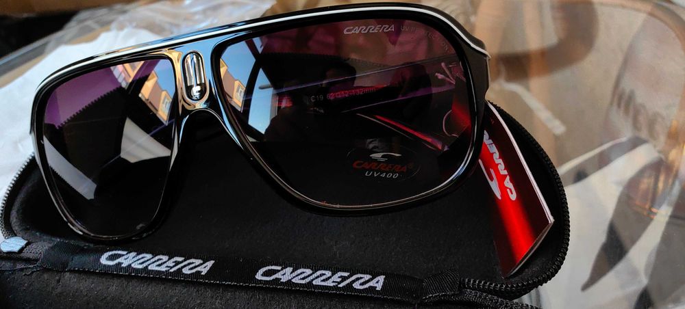 Ochelari de Soare Retro – Negru, Stil Carrera, Protectie UV, Noi