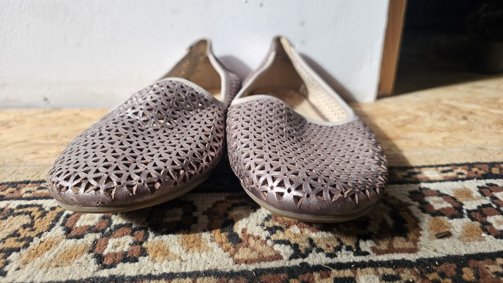 Balerini opincute crem auriu rose Caprice nr 38