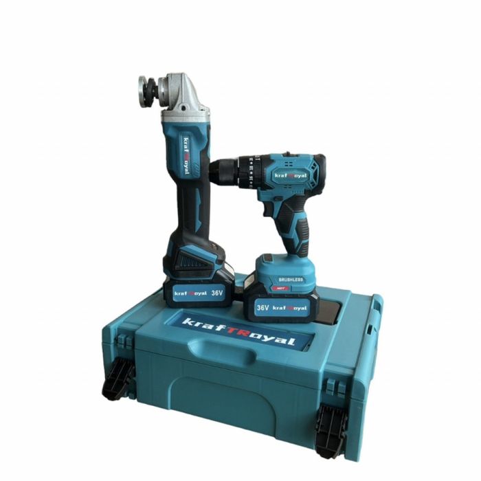 Комплект акумулаторни Ударен Винтоверт и Безчетков Ъглошлайф /36V, 8Ah