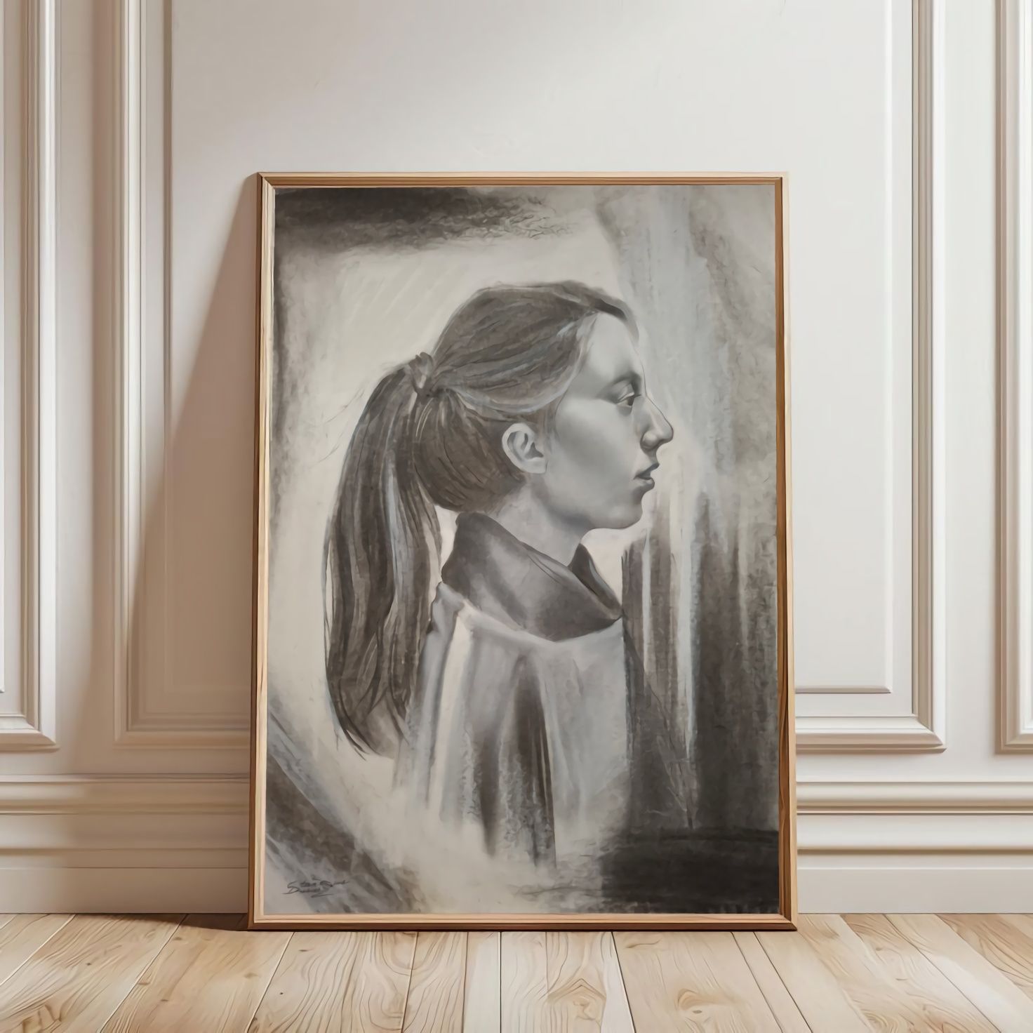 Portret personalizat - carbune si grafit