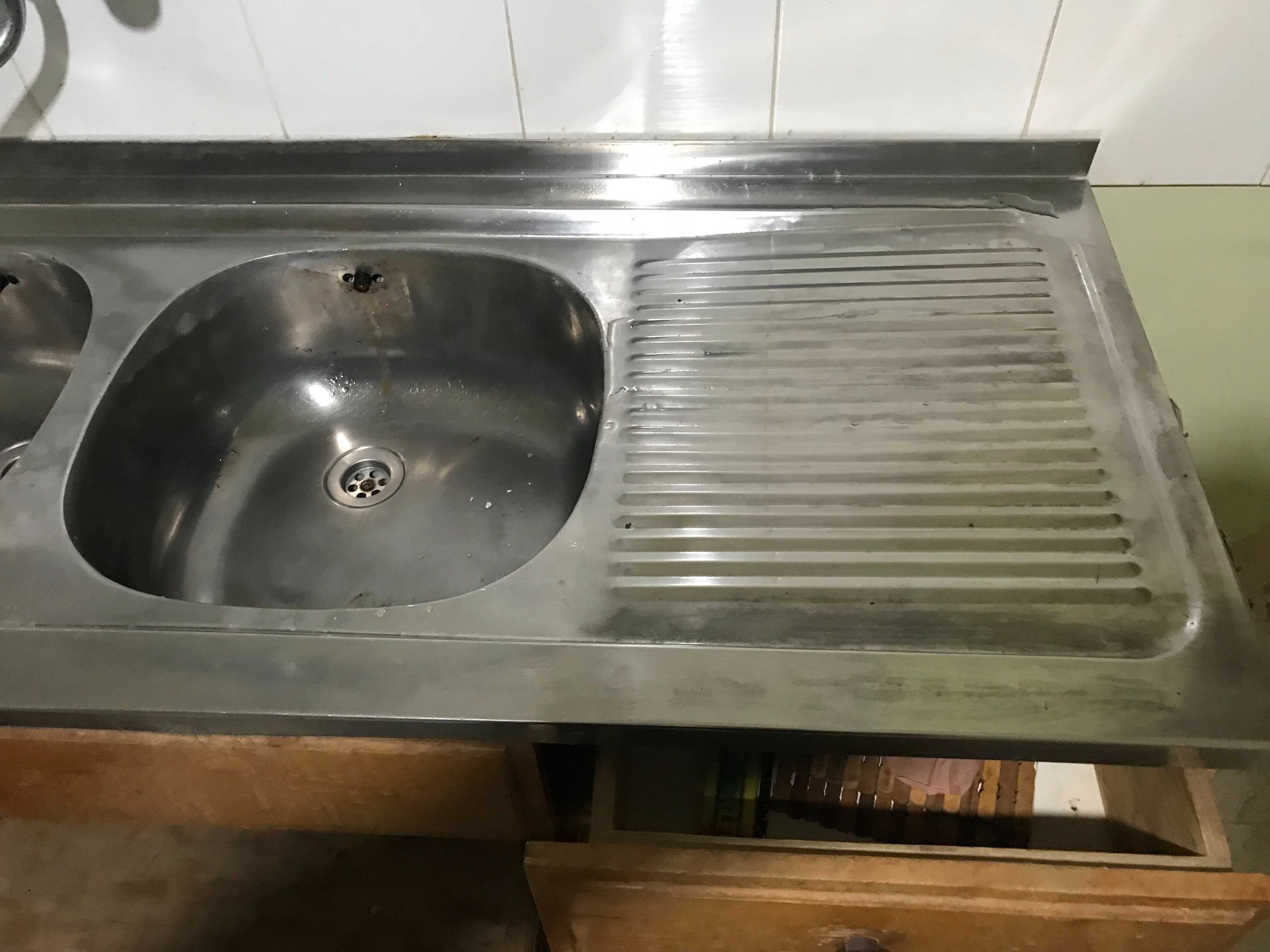 Кухненски шкаф с двойна мивка неръждавейка Д/Ш/В-120/50/85 см