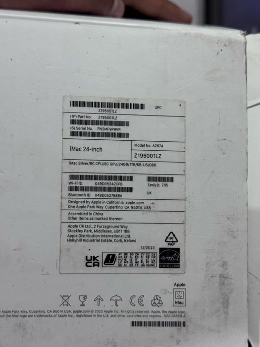 Imac apple M3 24/1tb