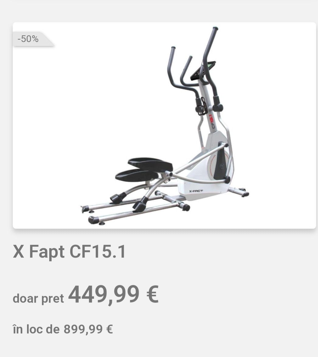 Bicicleta eliptica X-Fact  CF15.1 suporta 150 kg