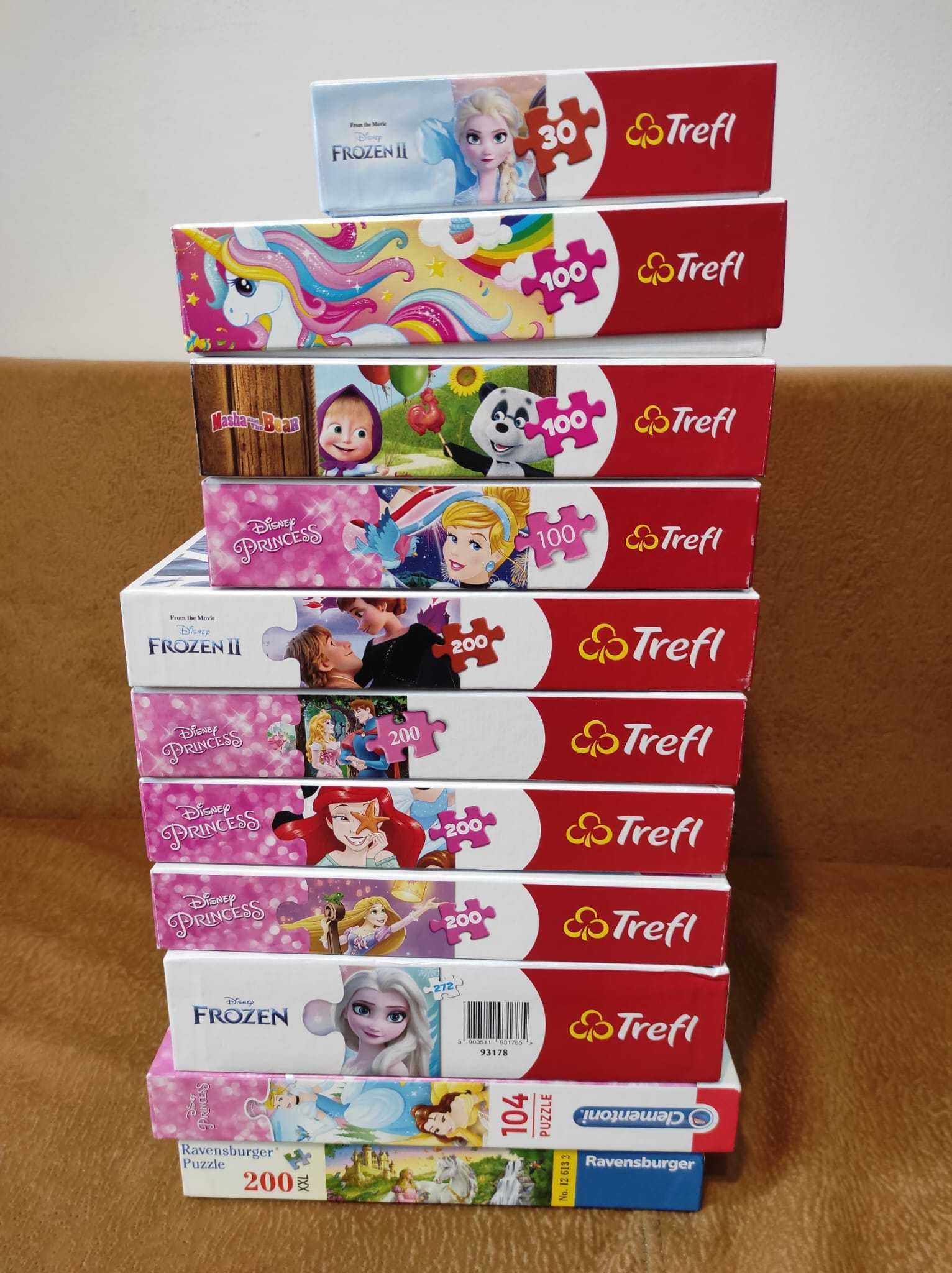 11 Jocuri Puzzle Trefl - Disney,Princess, 100-200 piese