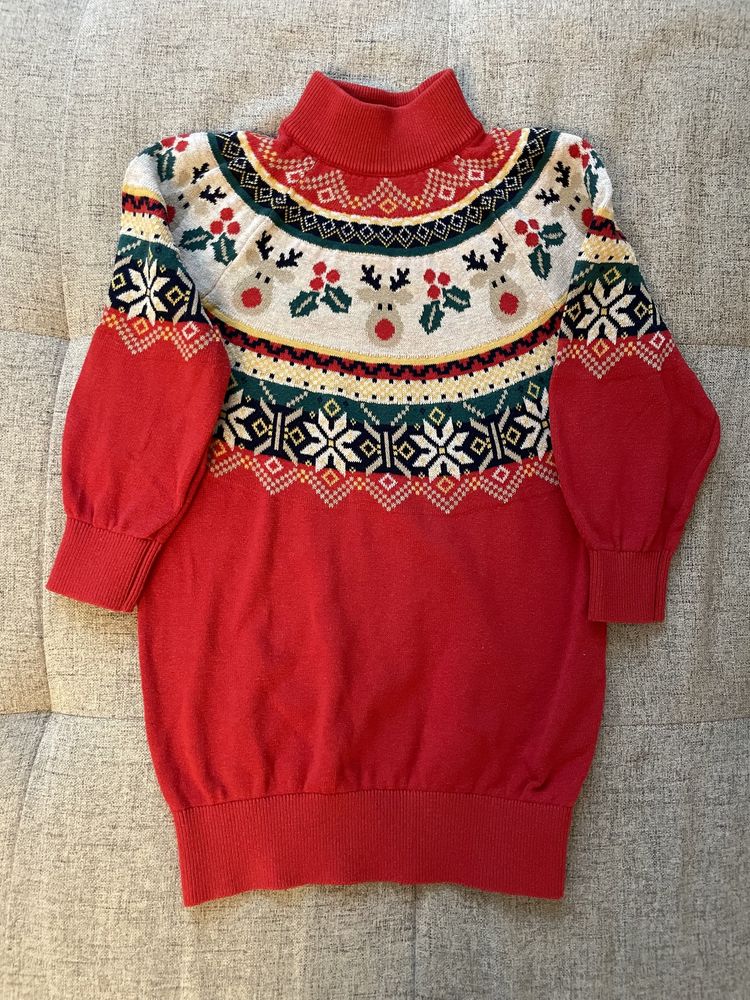 Rochie tricotata Craciun, marca Next, marimea 3 ani (98 cm)