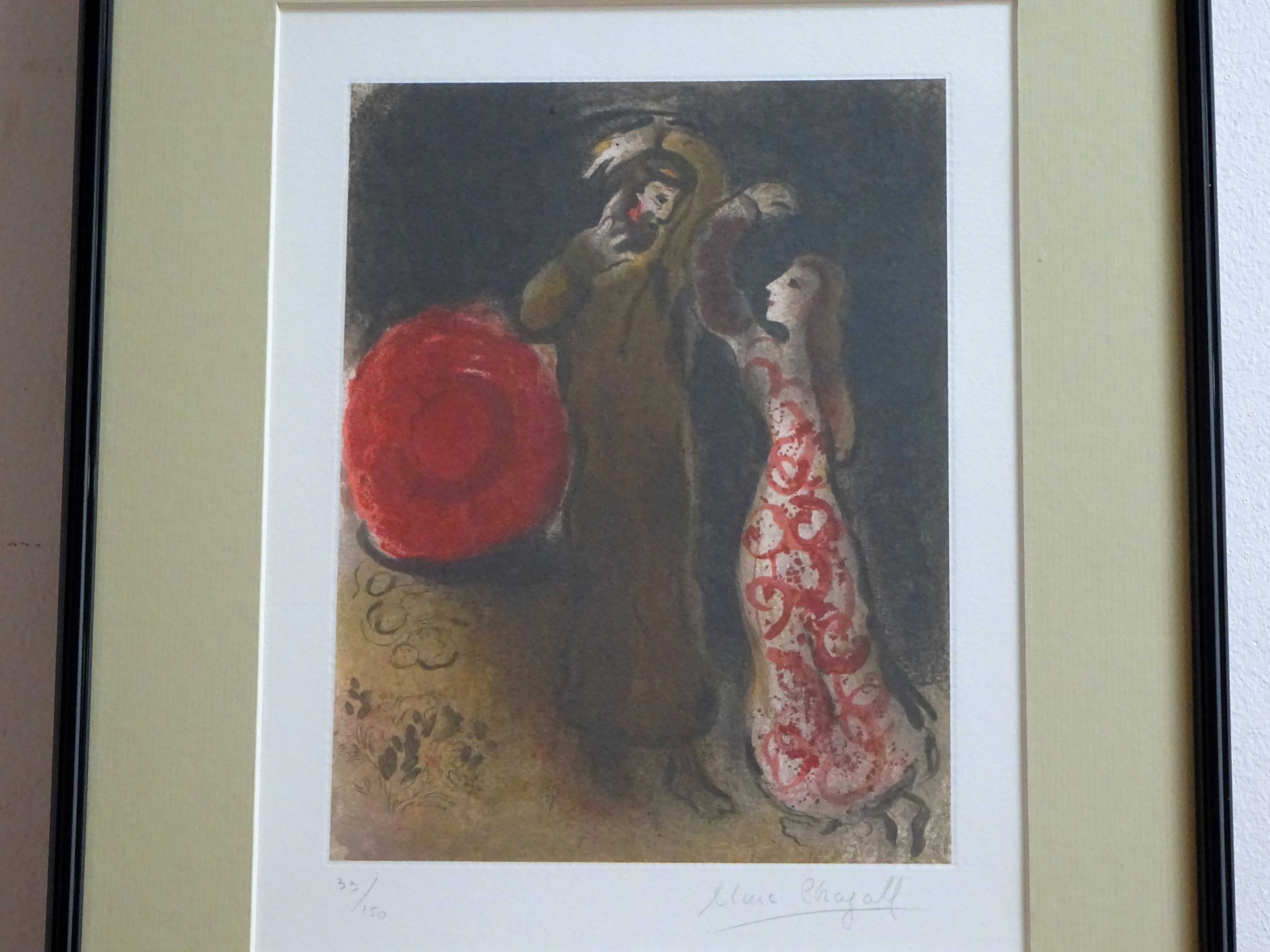 Cromolitografie Marc Chagall, ’Meeting of Ruth and Boaz’| Deosebita