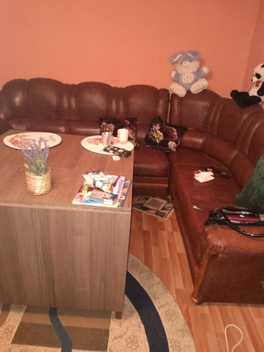 Coltar sufragerie piele compus din 3 buc