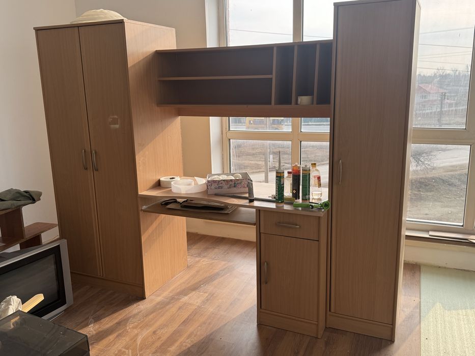 Рабочий стол, горка, шкаф