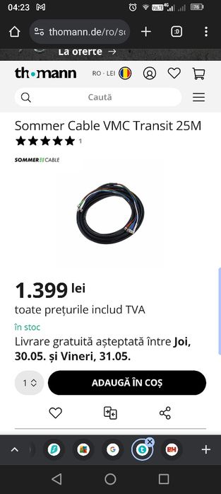 Cablu video/audio bnc scena