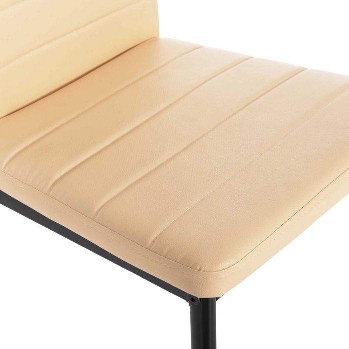 Трапезен стол, LADY, Кремав, Изкуствена кожа, 40х48х95см.