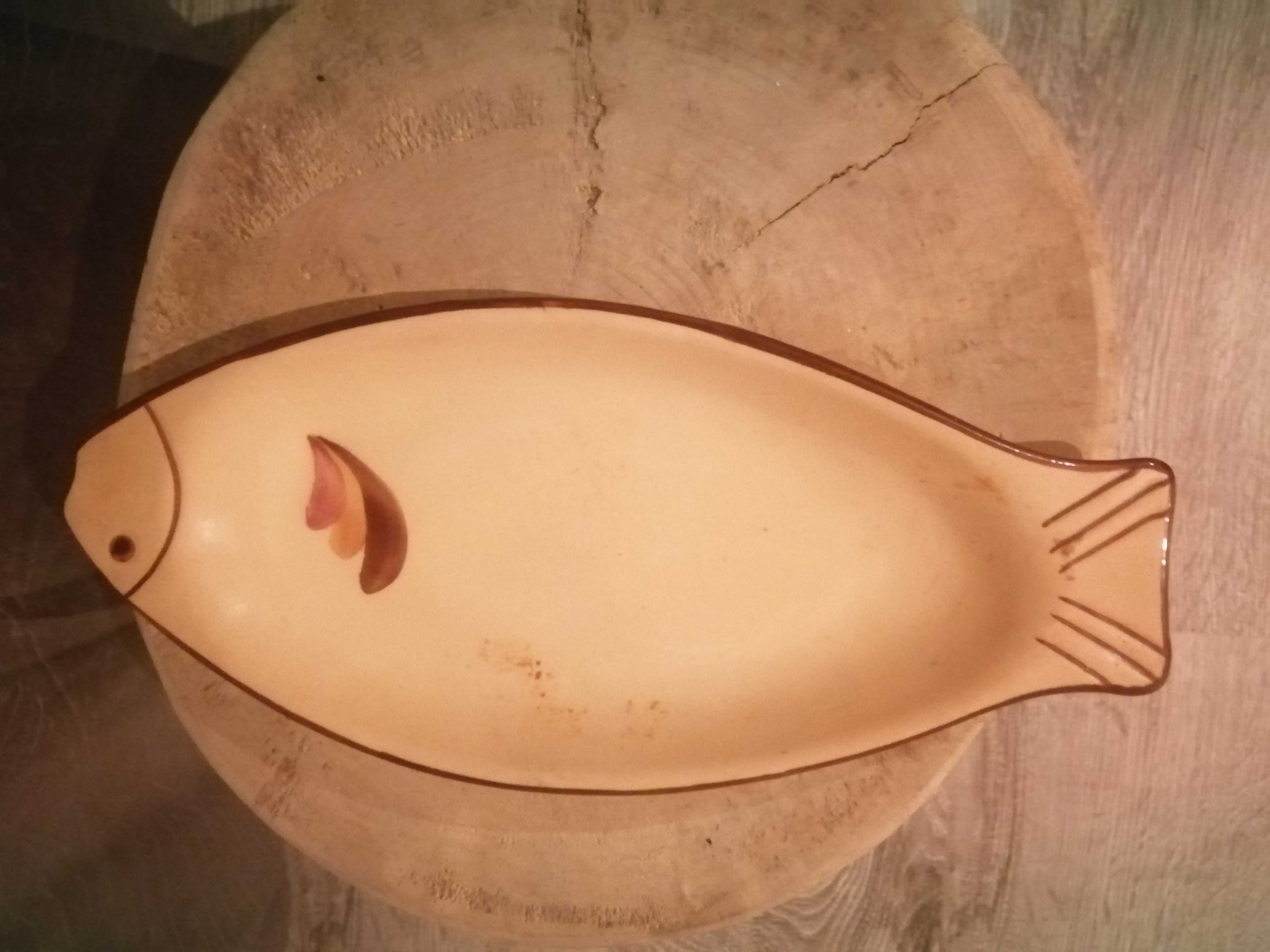 Стари чинии за риба от керамика грънци ръчна изработка