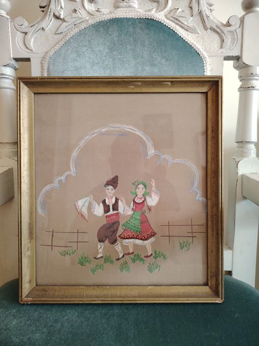 Стара картина, народни мотиви, акварел