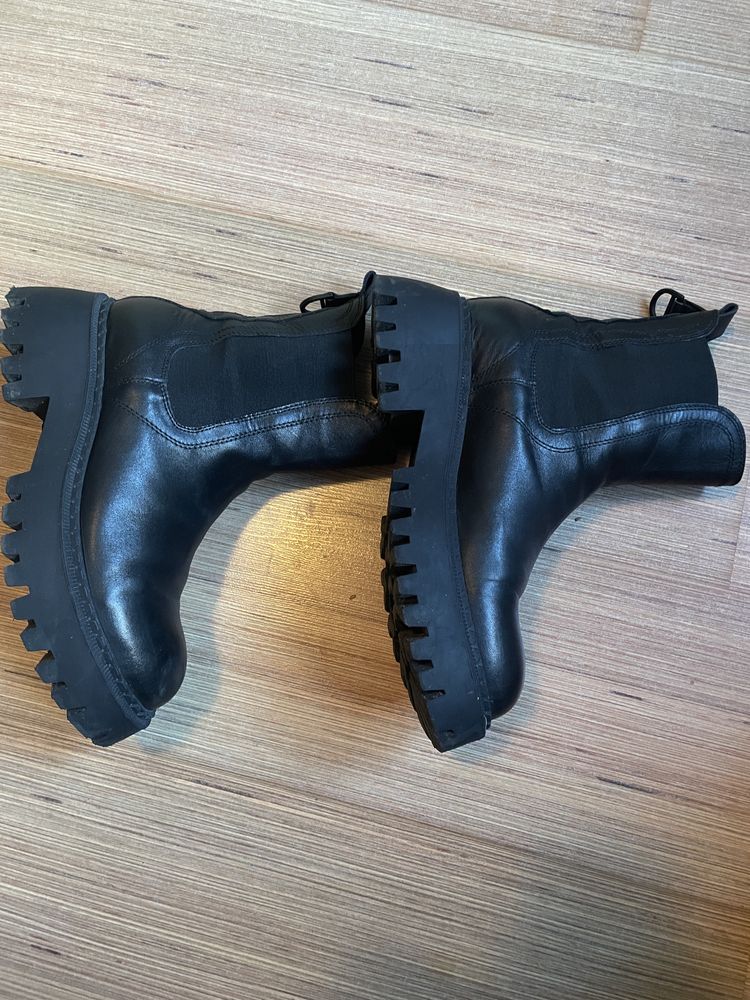 Botine Badura negre piele 40